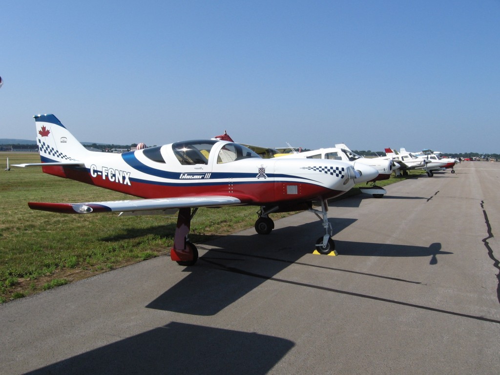 Line of aircraft at the flyin - Greenwood